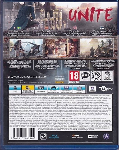 Assassins Creed Unity - PS4 (A-Grade) (Genbrug)